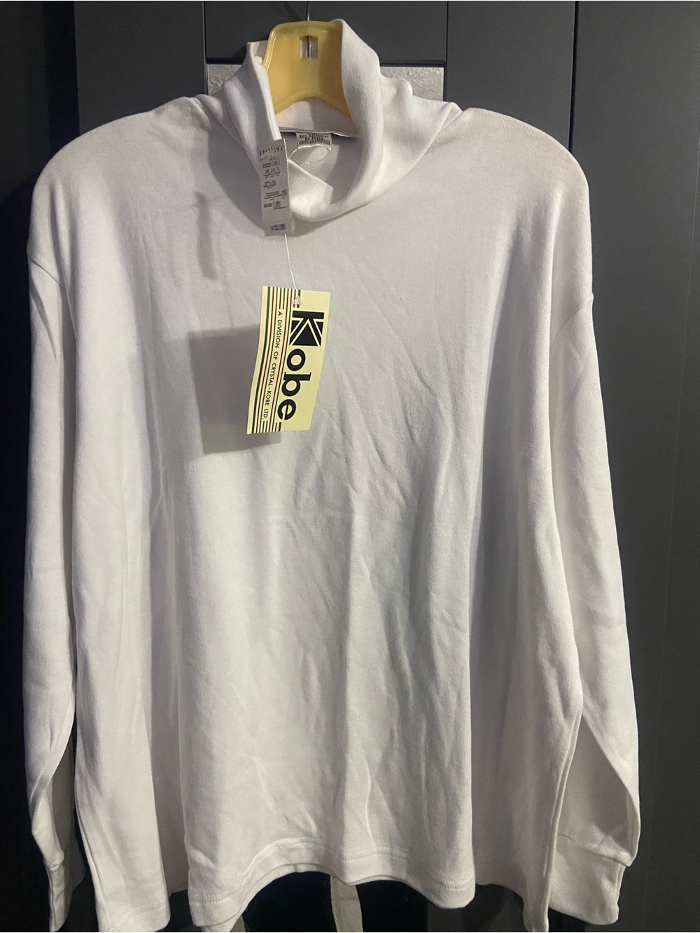 Kobe White Turtleneck Long Sleeve Top